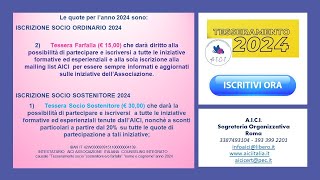 CAMPAGNA SOCI 2024 Tesseramenti Aici🦋Associazione Italiana Counseling Integrato 2024 TESSERAMENTO [upl. by Osbert]