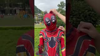 Spider man dresses up for transforms spiderman superhero [upl. by Resiak]