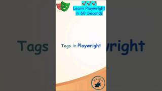 Playwright Tutorial  Tags in Playwright  Tagging Tests playwright shorts [upl. by Borer973]