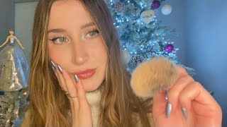 asmr  doing your christmas day makeup [upl. by Nomelc764]