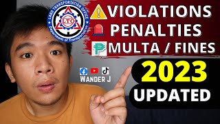 Mga TRAFFIC VIOLATIONS at MULTA o PENALTY sa LTO 🚦🛑🚧🚘🛵🇵🇭  Wander J [upl. by Eenram]