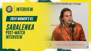 Sabalenka Round 1 postmatch interview  RolandGarros 2024 [upl. by Clein]