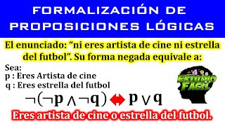 Formalización de proposiciones lógicas ejercicios resueltos [upl. by Maryl716]