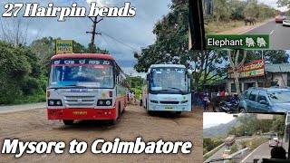 Mysore to Coimbatore KSRTC Bus journey  27 Hairpin Bends  KSRTC AIRAVAT VOLVO B8R  Dhimbam Ghat [upl. by Nylessej]