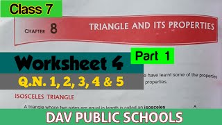 DAV class 7 maths chapter 8 worksheet 4 all questions [upl. by Laeynad]