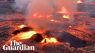 Hawaiis Kilauea volcano spectacularly erupts after threemonth slumber [upl. by Erdied]