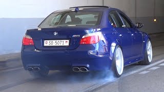 BMW M5 E60 with Eisenmann Race Exhaust  LOUD V10 Sound amp Burnouts [upl. by Adnirod706]