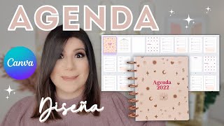 CREA tu propia AGENDA en CANVA ⭐️ Te regalo la plantilla [upl. by Llerihs]