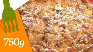 Recette de Tarte crumble aux pommes  750g [upl. by Anelrahc]