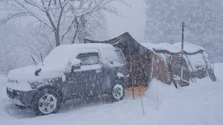 Heavy Snowfall Car Camping [upl. by Ytsirc418]