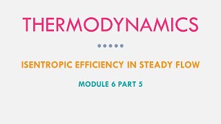 Thermodynamics I  Isentropic Efficiency in Steady Flow M6P5 [upl. by Marras]