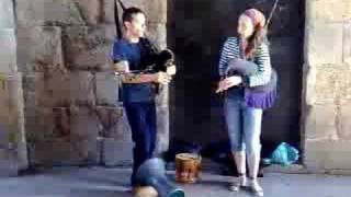 Galician Bagpipes in Santiago de Compostela Spain [upl. by Antonie]