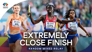 Thrilling finish in the 4x400m mixed relay final  World Athletics Championships Oregon 2022 [upl. by Joost]