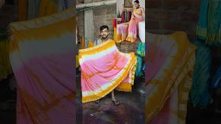 Only ₹550 saree tie dye handmade linensilk sareewithprice handmade craft malyalam [upl. by Amaras]