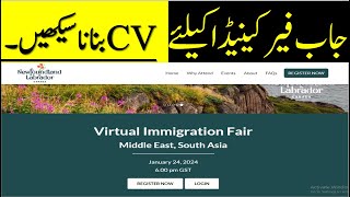 2CANADA IMMIGRATION FAIR 2024  HOW TO MAKE CV  NEWFOUNDLAND IMMIGRATION FAIR 2024  JOB FAIR CA [upl. by Annairam]