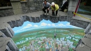 Interactive 3D Street Art Sidewalk art [upl. by Aerdnaek]