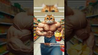 Muscular Cat is hungry and has no money catlearning learntomeow catytshorts cuteanimal cutecat [upl. by Chernow]