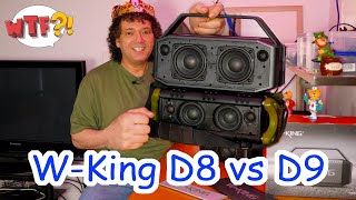 W King D8 vs WKing D9  budget boombox battle [upl. by Ynaffet]