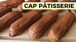 CAP pâtisserie Réussir la pâte à choux La recette des éclairs chocolat [upl. by Anemij981]