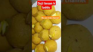 Suji besan ke laddu besan suji ke laddu besanladdusujiladoo youtubeshorts laddu [upl. by Annaillil]