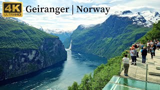 Geiranger Norway 4K Walking Tour June 2023  UNESCO World Heritage Geirangerfjord [upl. by Lilias]