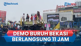 Tuntut Kenaikan Besaran UMK 2024 Massa Buruh di Bekasi Gelar Aksi Demo hingga 11 Jam [upl. by Naitsabes]