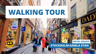 Stockholm Gamla Stan WalkingTour4K 60FPS  Royal Palace [upl. by Celin]