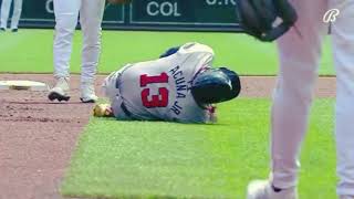 Ronald Acuña Jr Scary NonContact Torn ACL Injury On The Base Paths vs Pirates May 26 2024 mlb [upl. by Aindrea]