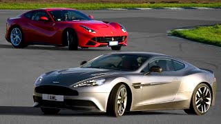 Ferrari F12 vs Aston Martin Vanquish Drift Contest  Fifth Gear [upl. by Akemahc]