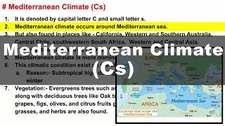 Koppen Scheme  Mediterranean Climate Cs  UPSC IAS Geography [upl. by Finn]