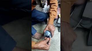 fixing belt buckle and polishing villagelife beltmaking cobbler [upl. by Ramahs]