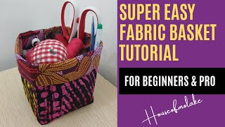 DIY Fabric Basket Tutorial  Quick Scrap Fabric Project Idea  Learn to Make Ankara Fabric Basket [upl. by Nyrret344]