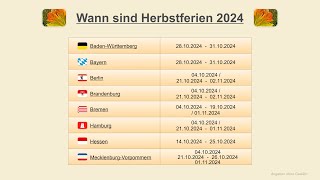 Wann sind Herbstferien 2024 [upl. by Introc]