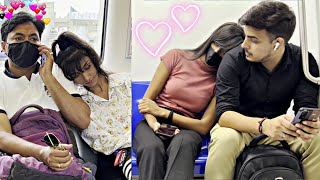 SLEEPING ON STRANGERS IN THE METRO PRANK  EPIC REACTIONS  Fit Punom [upl. by Lecirg]