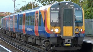 SWR 450118 Still In SWT Blue Livery At Bedhampton For Portsmouth Harbour Tuesday 5th September 2023 [upl. by Hutchings]