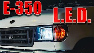 Installing and Testing Street Legal LED Headlights on a Ford Econoline Van [upl. by Orvil345]