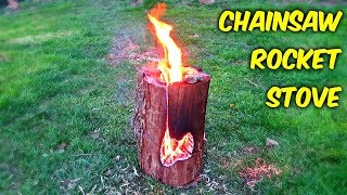 Chainsaw Rocket Log Stove [upl. by Aistek]