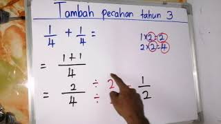 Tambah pecahan tahun 3  pdpr [upl. by Sergo]