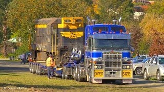 Trucks Trains and Cranes  SMC Heavy Haulage Moving T Class Loco [upl. by Airbmac]