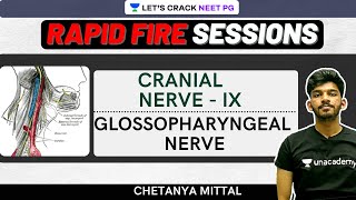 Rapid Fire Sessions  Cranial Nerve  IX  Glossopharyngeal Nerve  NEET PG 2021  Chetanya Mittal [upl. by Severn229]