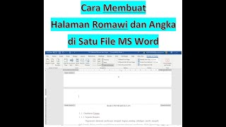 Cara Membuat Halaman Romawi dan Angka di Satu File MS Word [upl. by Kantor955]