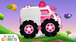 Ambulance Amber  Robocar Polis Repair Play  Policecar Firetruck Ambulance  KIGLE GAMES [upl. by Hastie]