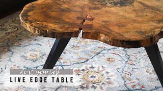 DIY Live Edge Coffee Table  How To Turn A Slab Into A Table [upl. by Yendirb]