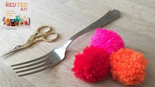 How to Make Fork Pom Poms [upl. by Morganne636]