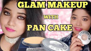 GLAM SWEATPROOF MAKEUP WITH PAN CAKE  KRYOLAN PANCAKE MAKEUP TUTORIAL [upl. by Moonier]