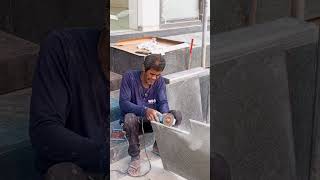 Construction workers cut nag tiles [upl. by Athelstan]