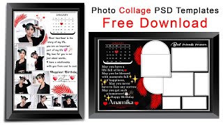 birthday photo frame download  collage psd free download [upl. by Haroppizt852]