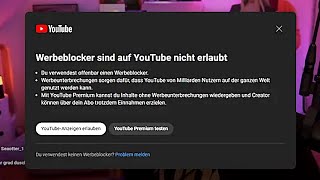 YouTube Blockiert Werbeblocker  Lösung amp Klartext über YT Premium [upl. by Aes]