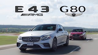 2018 Genesis G80 Sport vs Mercedes E43 AMG Review [upl. by Jara646]