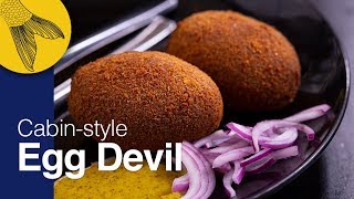 Dimer Devil—Egg Devil—Calcutta Cabin Style Spicy Scotch Eggs—Kolkata Street Food—Durga Pujo Special [upl. by Hurlbut]